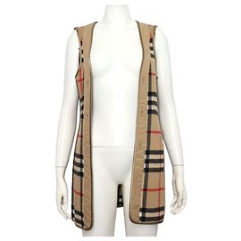 Burberry Sandringham Mantelunterteil Nova Check aus Kaschmir-Woll-Mischung Beige