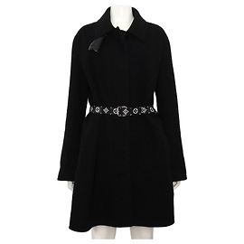 Louis Vuitton Cappotto a trapezio in cashmere con cintura Monogram da donna