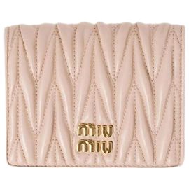 Cartera de piel napa matelassé Miu Miu Rosa Polvo AFPP