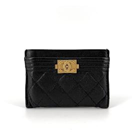 Chanel Boy Kartenetui mit goldenem Logo