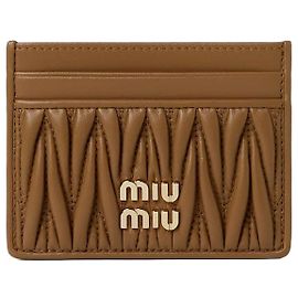 Miu Miu Matelassé Nappa Leder Kartenetui Caramel AFPP