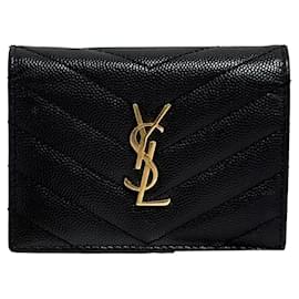 Monogram Compact Wallet Damen Schwarz - Saint Laurent