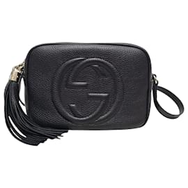 Gucci Borsa Disco Soho con nappa e dettagli intrecciati in pelle nera