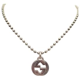 Collana con logo intrecciato argento - Gucci