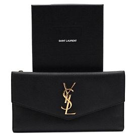 Saint Laurent Cartera Larga Uptown Flap Envelope Monogram