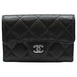 Chanel Klassisches Black Caviar Silver Visitenkartenetui