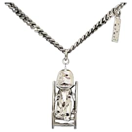 Collana con pendente unisex in ottone con finitura argentata Workshop - Dior