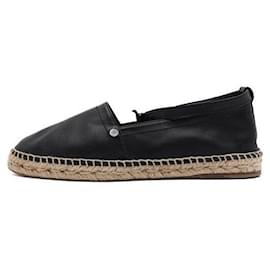 Hermès Sneaker espadrille Malaga in pelle nera da donna