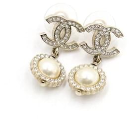 Orecchini Gold CC Crystal Pearl Drop - Chanel