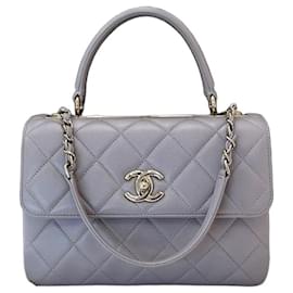 Borsa a Spalla Trendy CC Small Gold Chain Grigio Chiaro - Chanel