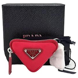 Prada Pochette portachiavi in nylon con logo triangolare New Item