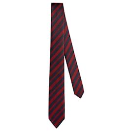 Cravatta a righe in seta da uomo Navy Blue Red - Dior
