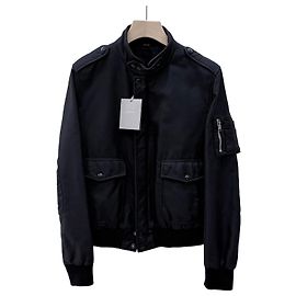 Tom Ford Baumwoll-Blouson-Jacke Dunkelmarineblau