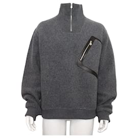 Camiseta de punto con cremallera completa, mezcla de lana y cachemira, con detalle de bolsillo en cuero para hombre - Hermès