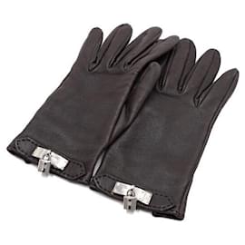Hermès Guantes Kelly de piel marrón para mujer