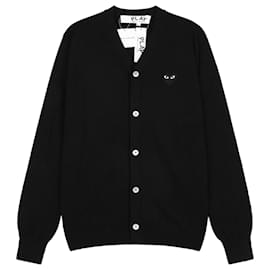 Strickjacke mit V-Ausschnitt und schwarzem Herz - Comme Des Garcons