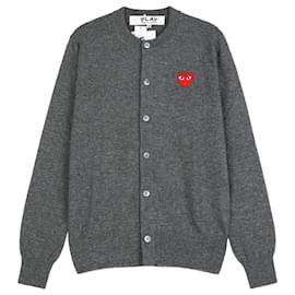Comme Des Garcons Strickjacke Red Heart Grau AX