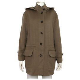 Loro Piana Brauner Kapuzenmantel aus Kaschmir für Damen