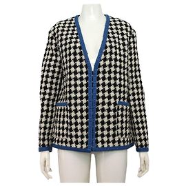 Gucci Chaqueta de tweed a cuadros vichy negro