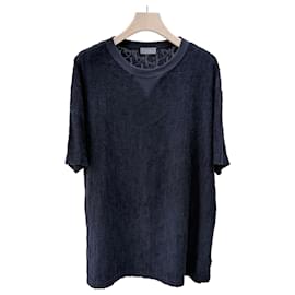 Oblique Terry Baumwoll-T-Shirt Schwarz - Dior