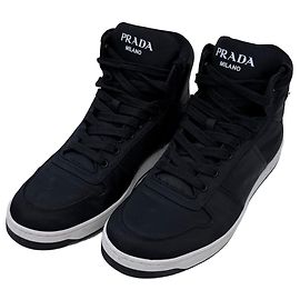 Prada Sneakers high-top in gabardine di nylon nero