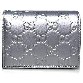 Gucci Portafoglio Piccolo GG Emblem Argento
