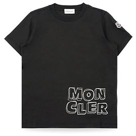 Moncler T-shirt a maniche corte in cotone con stampa logo per bambini