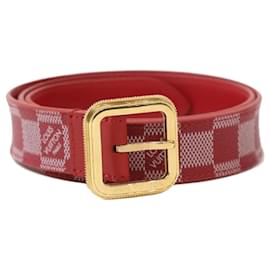 Damier Canvas Gürtel Rot Gold - Louis Vuitton