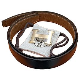Hermès Cintura Reversibile Nero/Oro Rosa