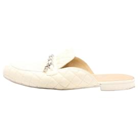 Chanel Mule Bluffer da donna in agnello trapuntato con logo CC e catena