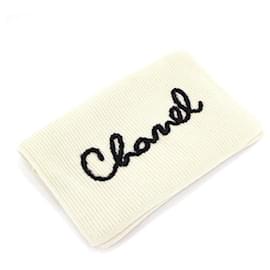 Sciarpa in cashmere beige con logo con scritte - Chanel