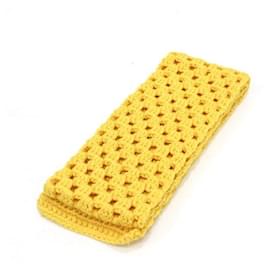 Bufanda de lana de crochet amarilla para mujer - Miu Miu