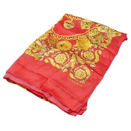 Pañuelo para mujer con estampado de cadena de oro rojo - Versace