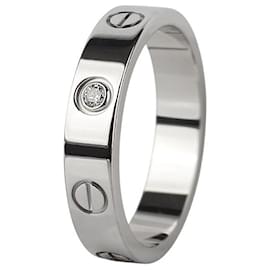 Cartier Anello Mini Love in oro bianco con diamante Taglia