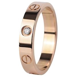 Rose Gold Mini Love Ring with Diamond Size - Cartier