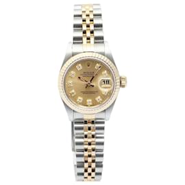 Rolex Datejust Damenuhr in Kombination Champagnergold und Diamanten