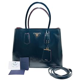 Saffiano Vernice Double Tote Tasche mit Schulterriemen - Prada