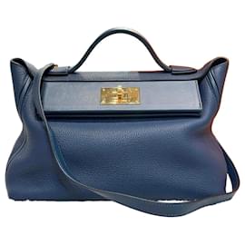 Hermès Kelly Blue Drus Bronze