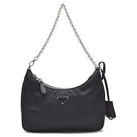 Prada Borsa Hobo in tessuto Re-Nylon con tracolla a catena