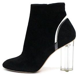 Louis Vuitton Black Suede Leather Silhouette Heels Women's Ankle Boots
