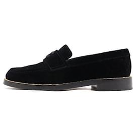 Schwarze CC Loafer aus Samt für Damen - Chanel