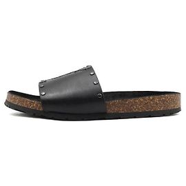 Saint Laurent Sandalias de cuero Jimmy Logo Stitch para mujer