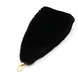 Miu Miu Portachiavi e charm per borsa in pelliccia di coniglio nero
