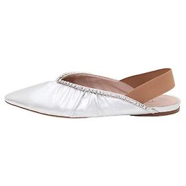 Miu Miu Sapatos flats slingback com tira de prata cúbica