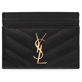 Saint Laurent Tarjetero con monograma acolchado