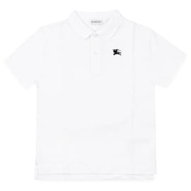 Polo a maniche corte ricamato con colletto classico per bambini (White) - Burberry