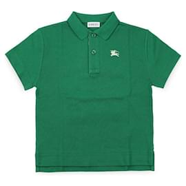 Polo a maniche corte con colletto classico e ricamato per bambini (Verde) - Burberry