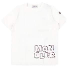 T-shirt a maniche corte in cotone con stampa logo (Bianco) - Moncler
