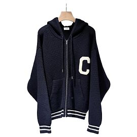 Céline Felpa con zip in maglia di lana College in Navy
