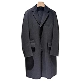 Abrigo chaqueta de lana virgen y algodón Gris - Hermès